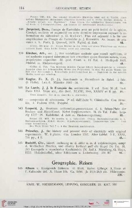Geographie, Reisen (Nr. 546 – 581)