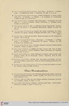 Gläser, Hinterglasmalereien (Nr. 56-63)