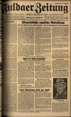 Ausgabe vom Donnerstag, den 16. Februar 1939.