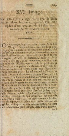 XVI. Image de la trés Ste. Vierge Marie avec le divin enfant dans les bras, ...