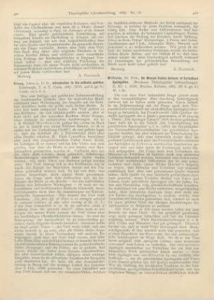 422-423 [Rezension] Wilhelm, Frdr., De Minucii Felicis Octavio et Tertulliani Apologetico