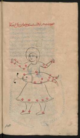 Illustration: Sternbild einer Frau mit Fisch