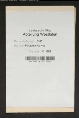 Bericht über die Klusweide (St. Katharinen Klus) bei Schwaney (Abgabe an Neuen-Heerse)