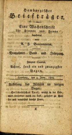 Achter, sonst ein und zwanzigster Bogen