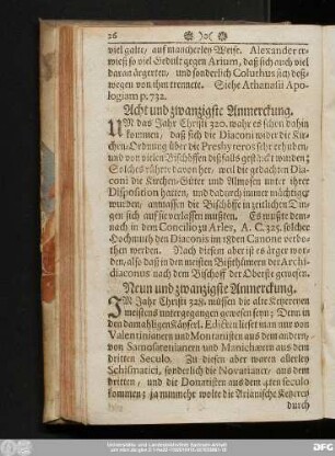 Neun und zwanzigste Anmerckung.