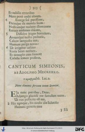 Canticum Simeonis, Ab Adolpho Meckerko.