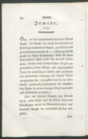 Ismene. 1753.