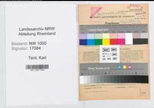 Entnazifizierung Karl Tent, geb. 02.01.1908 (Oberinspektor)