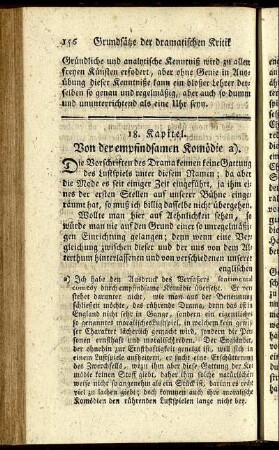 18. Kapitel. Von der empfindsamen Komödie.