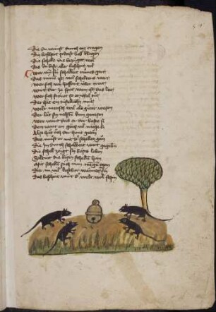Mäuse und Schelle; (Von der Katze, den Mäusen und der Schelle, Kapitel LXX nach Pfeiffer)