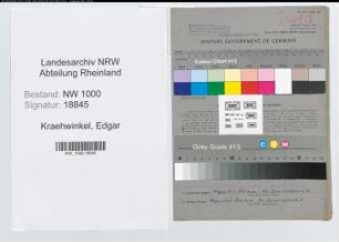 Entnazifizierung Edgar Kraehwinkel, geb. 31.12.1901 (Dentist)