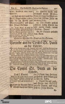 Die Epistel St. Pauli an die Epheser.