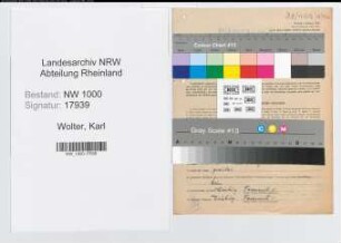 Entnazifizierung Karl Wolter, geb. 20.05.1886 (Verw.Angest.)