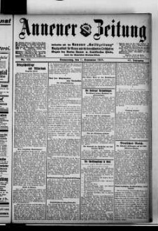 Annener Zeitung : verbunden mit der Annener Volkszeitung : Anzeigenblatt für Witten-Annen und die Stadtteile Rüdinghausen, Stockum und Düren