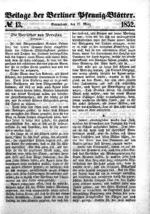 Beilage: No. 13, Sonnabend, den 27. März