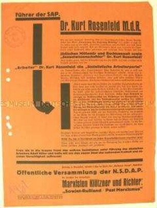 Propagandaflugblatt der NSDAP Dresden zur Reichstagswahl 1932