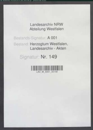 Geld-Rechnung der Oberkellnerei Arnsberg