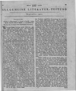 Haller, C. L. v.: Lettre de M. Charles-Louis de Haller, membre du consel souverain de Berne, a sa famille, pourlui déclarer son retour a l'église catholique, apostolique et romaine. 4. Édition.. Paris: Méquignon; Lyon: Perisse 1821 (Beschluss der im vorigen Stück abgebrochenen Recension)