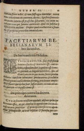 Facetiarum Bebelianarum Liber secundus.