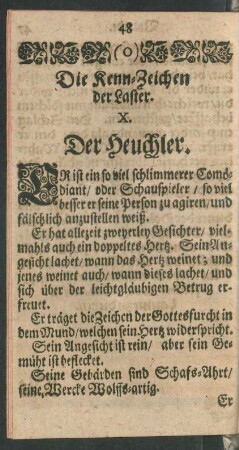 X. Der Heuchler.