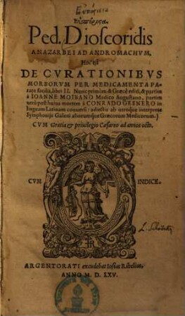 De curationibus morborum per medicamenta paratu facilia : Libri II.