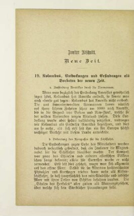Zweiter Abschnitt. Neue Zeit