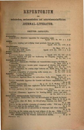 Repertorium der technischen, mathematischen und naturwissenschaftlichen Journal-Literatur, 3. 1871