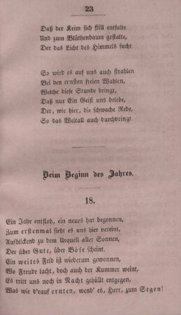 Beim Beginn des Jahres