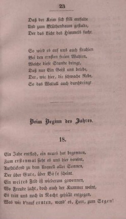 Beim Beginn des Jahres