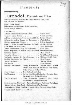 Turandot, Prinzessin von China
