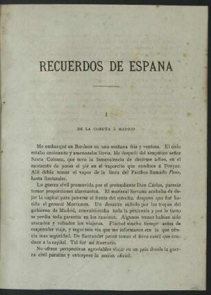 I - De la Coruña á Madrid