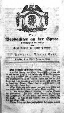 4. Stück, 23. Januar 1854