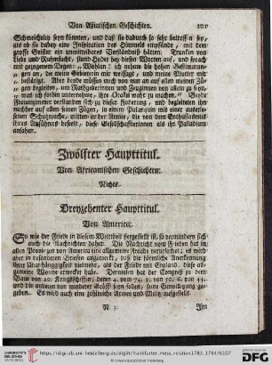 Dreyzehnter Haupttitul. Von America