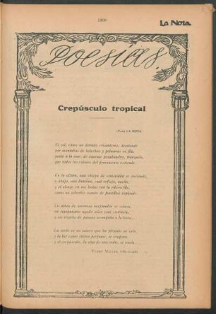 Poesías : Crepúsculo tropical