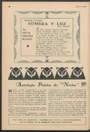 Antología poética de "Nativa"