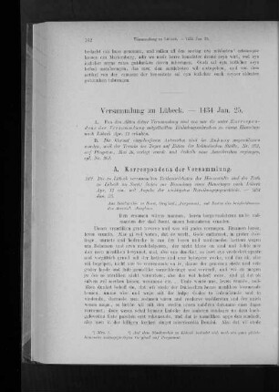 Versammlung zu Lübeck. - 1434 Jan. 25.