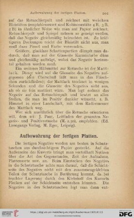 Aufbewahrung der fertigen Platten