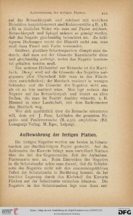 Aufbewahrung der fertigen Platten