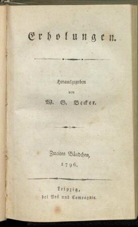Zweites Bändchen, 1796.