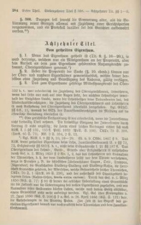 Achtzehnter Titel. Vom getheilten Eigenthum