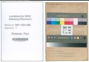 Entnazifizierung Paul Redecker , geb. 06.11.1892 (Steiger)