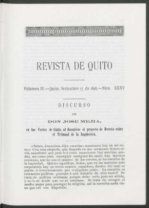 Núm. XXXV - Quito, Septiembre 17 de 1898
