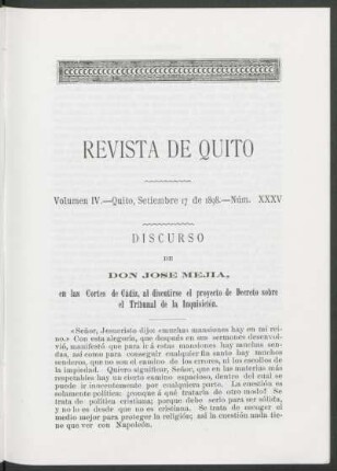 Núm. XXXV - Quito, Septiembre 17 de 1898