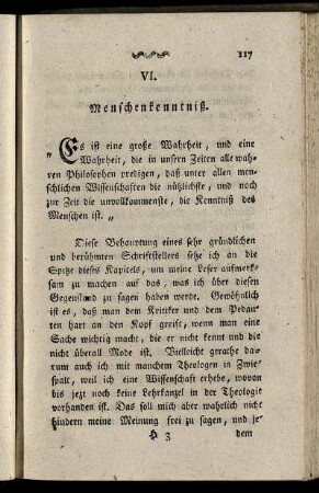 VI. Menschenkenntniß.