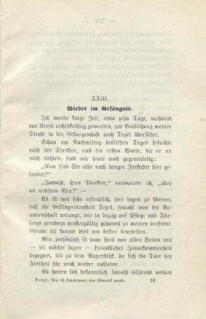 XXIII. Wieder im Gefängnis