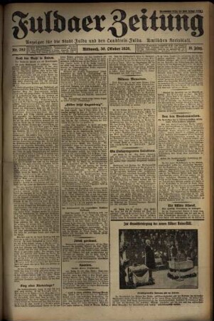 Ausgabe vom Mittwoch, den 30. Oktober 1929.