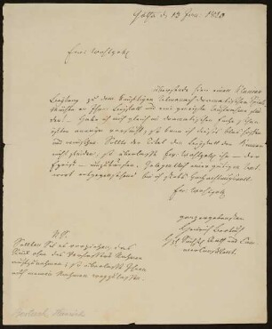 Brief von Heinrich Bertuch an Paul Gotthelf Kummer vom 13. Januar 1820