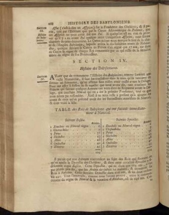 Table des Rois Babylone qui ont succédé immédiatement à Nimrod.