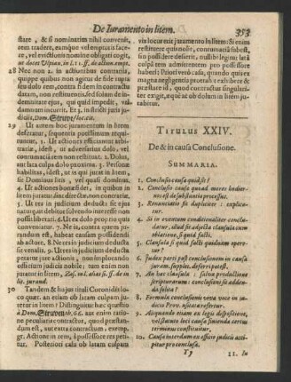 Titulus XXIV. De & in causa Conclusione.