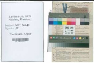 Entnazifizierung Arnold Thomassen , geb. 19.02.1899 (Angestellter)